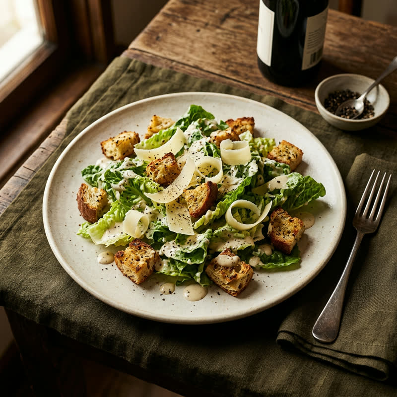 Linea Caesar — romaine, parmigiano, house sourdough croutons, house caesar dressing