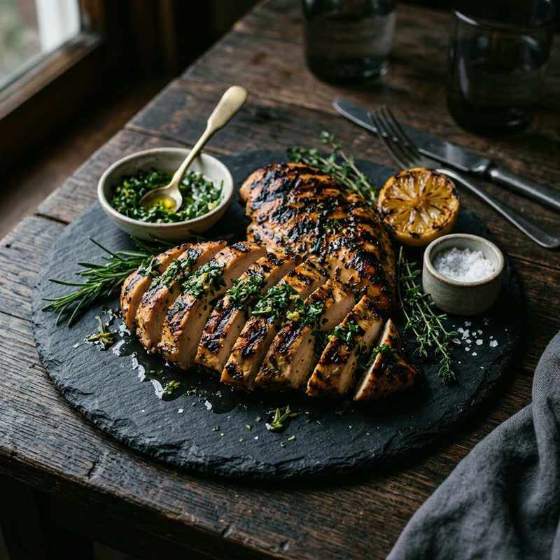 Grilled Chicken — free-range, herb marinated