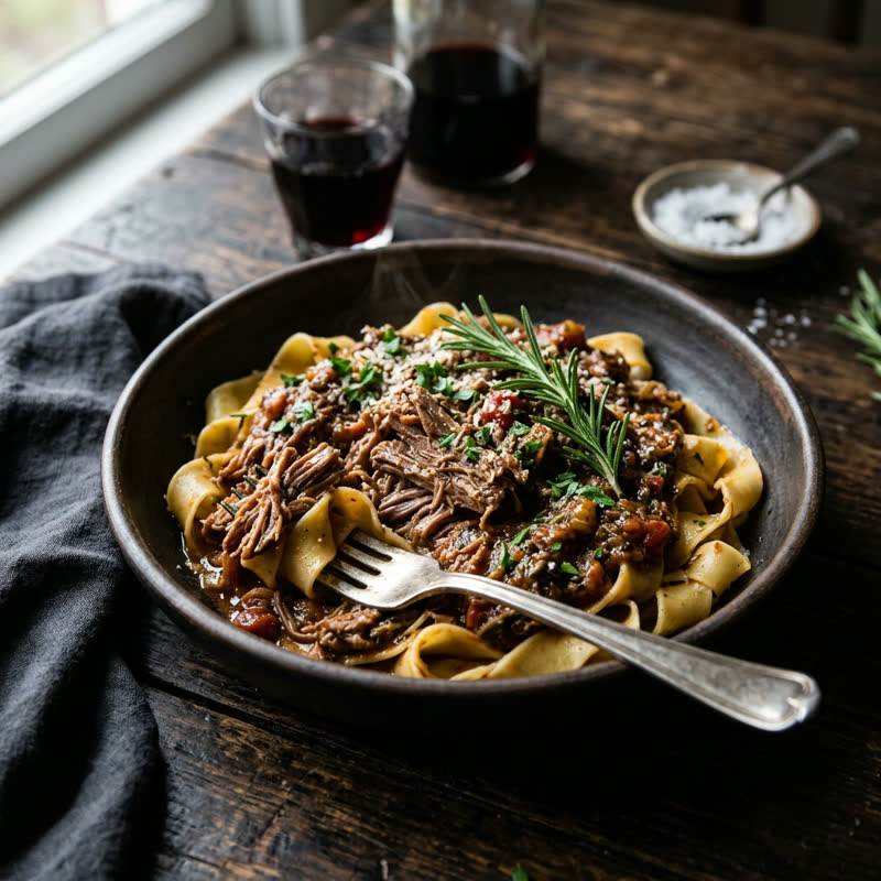 Lamb Ragu — slow braised, rosemary tomato